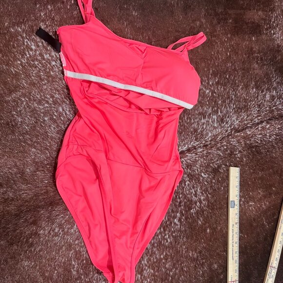 La Blanca Island Goddess Lingerie One-Piece Swimsuit Guava Pink 10 (M/L Est.) - Picture 9 of 10